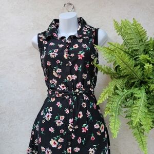 NWT NOBO Floral Black Sleeveless Dress Size XL